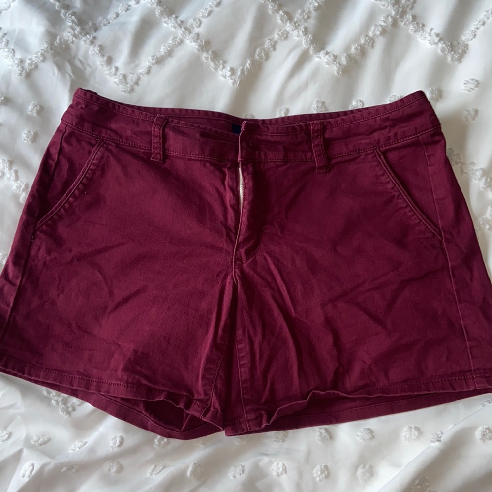 American Eagle Maroon Midi Shorts: Size 8